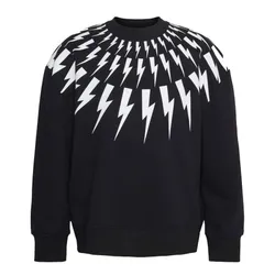 Áo Nỉ Sweater Nam Neil Barrett Cotton Lightning Bolt Sweatshirt BJS452S Màu Đen Size S