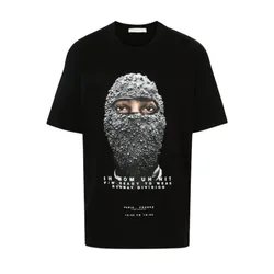 Áo Phông Nam Ih Nom Uh Nit Black With Face Printed - NUS24295009 Tshirt Màu Đen Size XS