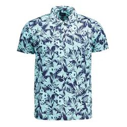 Áo Polo Nam Gant Short Sleeve Shirt 21012022091_AZZURRO_409 Màu Xanh Họa Tiết Size S