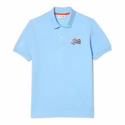 Áo Polo Nam Lacoste Classic Fit Cotton Piqué L.12.12 Badge Detail PH2052 HBP Màu Xanh Dương Size 2