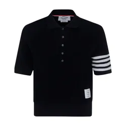 Áo Polo Nam Thom Browne 4-Bar Cross Arm Waffle Short Sleeve - MJP131A - 05802 Màu Xanh Đen Size 1