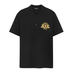 Áo Polo Nam Versace Black With Medusa Logo Embroidered - 1013906 1A11305 1B000 Màu Đen Size L