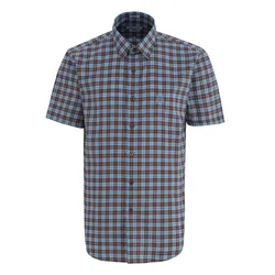 Áo Sơ Mi Cộc Tay Nam Giovanni GSS0138-1BB Kẻ Caro Màu Xanh/Nâu Size L