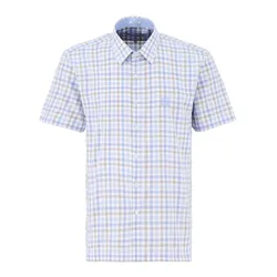 Áo Sơ Mi Cộc Tay Nam Giovanni Regular Fit Shirt GSS0126-1NE Màu Be Kẻ Size XL