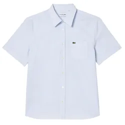 Áo Sơ Mi Nam Lacoste Short Sleeved Oxford Cotton Shirt CH5624 E7B Màu Xanh Kẻ Size 41
