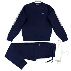 Bộ Quần Áo Nỉ Nam Lacoste Men's Branded Bands Crew Neck Cotton Màu Xanh Navy Size 3