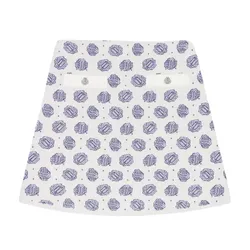 Chân Váy Nữ Maje Logo Monogram Knitted MFFJU01022 Màu Trắng Phối Xanh Size 40