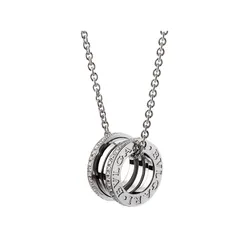 Dây Chuyền Nữ Jewery Luxury B.ZERO1 Necklace With 18K White Gold Chain Pavé Diamonds Màu Bạc