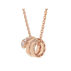 Dây Chuyền Jewery Luxury Serpenti Viper Necklace In 18K Rose Gold With Diamonds Màu Vàng Hồng