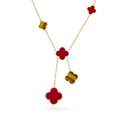 Dây Chuyền Nữ Jewery Luxury Magic Alhambra Necklace, 6 Motifas VCARN5JP00 Màu Vàng Đỏ