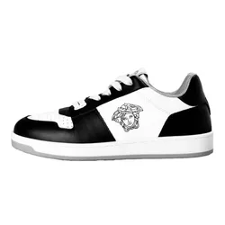 Giày Sneaker Nam Versace Medusa Leather 1013377 Màu Đen Trắng Size 41
