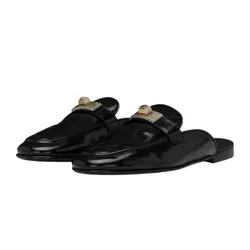 Giày Sục Nam Dolce & Gabbana D&G Black With Logo Plaque On The Front - A80438 AQ237 80999 Màu Đen Size 40
