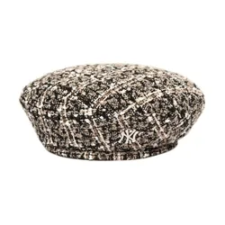 Mũ Nồi MLB Jenny Tweed Beret New York Yankees 3ACBB9616-50BGL Màu Đen Be