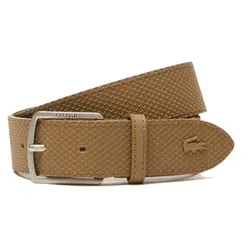 Thắt Lưng Nam Lacoste Men's Engraved Buckle Texturised Leather Belt RC4005 L32 Màu Be Nhạt Size 110