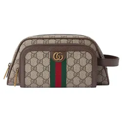 Túi Cầm Tay Nam Gucci GG Ophidia Toiletry Case Màu Nâu Be