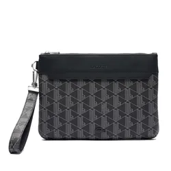 Túi Cầm Tay Unisex Lacoste The Blend Pouch Wallets & Small Leather Goods NU4669LX H45 Màu Xám Đen