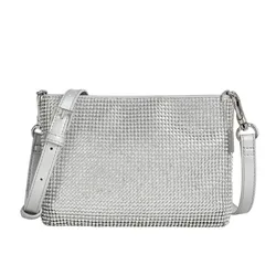 Túi Đeo Vai Nữ Charles & Keith CNK Crystal-Embellished Chain-Handle Shoulder Bag Silver CK2-20671693 Màu Bạc