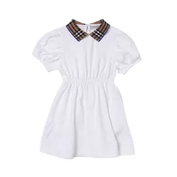 Váy Burberry White With Check Polo – 8073165 Màu Trắng Size 12Y