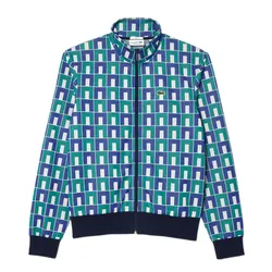 Áo Khoác Lacoste Unisex Robert George Jacquard Motif Zipped Sweatshirt SH8646-IS8 Màu Xanh - Trắng Size XS