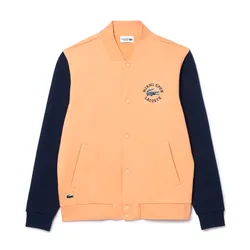 Áo Khoác Nỉ Unisex Lacoste Miami Open Edition Bomber Jacket SH7757 ITD Màu Cam Phối Xanh Navy Size M