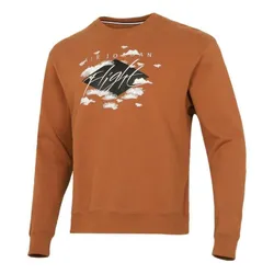 Áo Nỉ Sweater Nam Nike Air Jordan Ss22 Printing Fleece Sports Round Neck DH9036-241 Màu Nâu Cam Size XXL (Form Á)