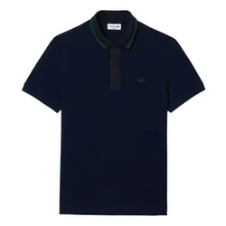 Áo Polo Nam Lacoste Regular Fit Smart Paris Contrast Neck PH1125 166 Màu Xanh Navy Size 6
