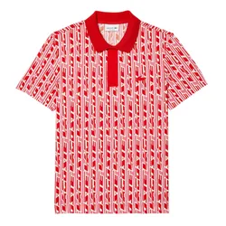 Áo Polo Nam Lacoste Regular Fit Two-Tone Printed Movement PH5655 9HY Màu Đỏ Size 3