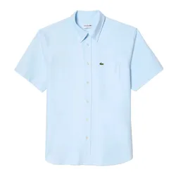 Áo Sơ Mi Nam Lacoste Men's Oxford Shirt Short Sleeve Regular Fit CH1917 - F6Z Màu Xanh Da Trời Size 38