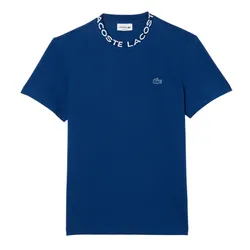 Áo Thun Nam Lacoste Jacquard Neck Pique TH7488 HBM Màu Xanh Biển Size 4