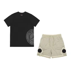 Bộ Quần Áo Cộc Tay Nam Nike Jordan DZ2918-010/DZ2952-230 Màu Đen - Be (Form Á) Size S