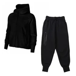 Bộ Quần Áo Nỉ Nữ Nike Tech Fleece CW4299-010/CW4293-010 Màu Đen (Form China) Size S