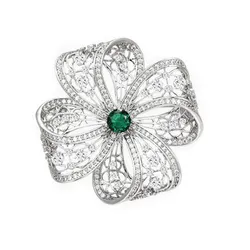 Cài Áo Nữ Meri Aristocratic Flower BR820 Màu Bạc