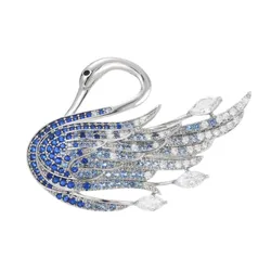 Cài Áo Nữ Meri Blue Swan BR805 Màu Bạc/Xanh