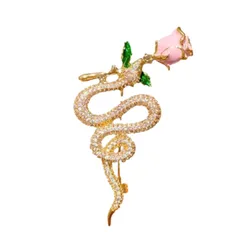 Cài Áo Nữ Meri Floral Snake BR830 Màu Vàng Hồng