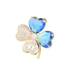 Cài Áo Nữ Meri Fortune Clover BR842 Màu Vàng - Xanh