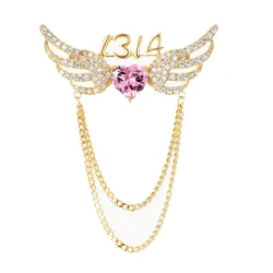 Cài Áo Nữ Meri Heart Wings BR827 Màu Vàng