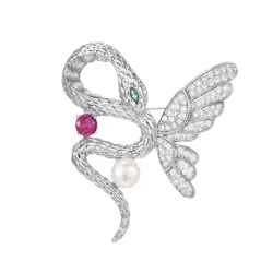 Cài Áo Nữ Meri Serpent Fly BR815 Màu Bạc