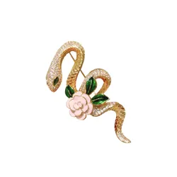 Cài Áo Nữ Meri Serpent Rose BR831 Màu Vàng Gold