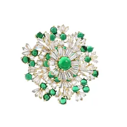 Cài Áo Nữ Meri Snowflake Sparkle BR804 Màu Trắng/Xanh Lá