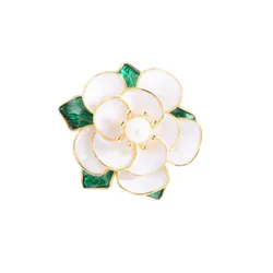 Cài Áo Nữ Meri Tiny Pearl Blossom BR843 Màu Trắng - Xanh