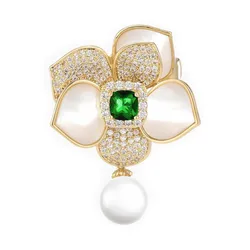 Cài Áo Nữ Meri White Blossom BR818 Màu Vàng