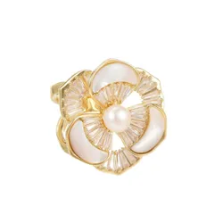 Cài Khăn Nữ Meri Blooming Pearl BR806 Màu Vàng Gold
