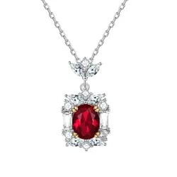 Dây Chuyền Nữ Kya Jewel Bling Queen SN126 Màu Bạc Phối Đỏ