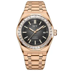 Đồng Hồ Nam I&W Carnival IW733G-DT – Automatic (IW733G6) Đen/Vàng Hồng