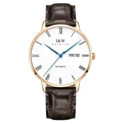 Đồng Hồ Nam I&W Carnival IW8861G-DD – Automatic (IW8861G1) Màu Nâu Vàng