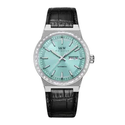Đồng Hồ Nam I&W Carnival Leather Strap Automatic IW779G-DD (IW779G5) Màu Đen Phối Xanh