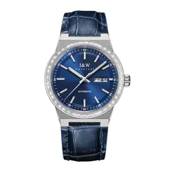 Đồng Hồ Nam I&W Carnival Leather Strap Automatic IW779G-DD (IW779G6) Màu Xanh Navy Phối Bạc