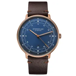 Đồng Hồ Nam Sternglas Hamburg Darkblue Bronze Quartz S01-HH27-VI17 42mm Màu Nâu Xanh