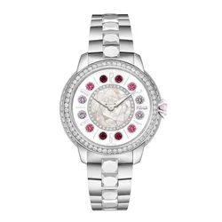 Đồng Hồ Nữ Fendi Ishine Diamond Watch F121024500C2T01 Màu Bạc Phối Đỏ