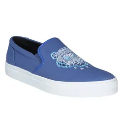 Giày Slip On Nam Kenzo Logo Tiger Embroidered Màu Xanh Blue Size 39